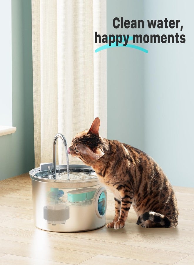 FOFNON Pet Fountain Filter Replacement: 16 Pet Water Fountain Filters for FOFNON Cat Water Fountains - 4 Months Set of Cat Fountains Filter - Including 8 Pieces of Filters + 8 Pieces Sponges - Image 3