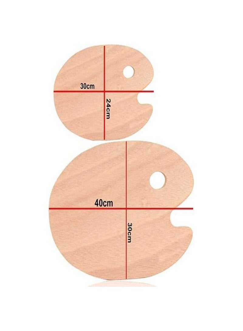 مجموعة طلاء فنية مكونة من 13 قطعة، لوحتين، 5 سكاكين، 6 فرش طلاء، لوحة خشبية خفيفة الوزن مع ثقب الإبهام لطلاء الزيت - Image 4