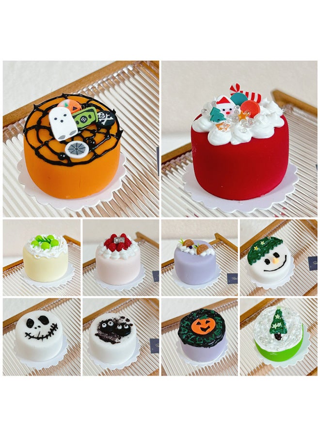 Loquat Dollhouse Accessories Miniature Food And Play Toy Mini Fruit  Party Decoration Cake I138-Color:J Style (daily Style)-Height:1:12/1:6 - Image 3