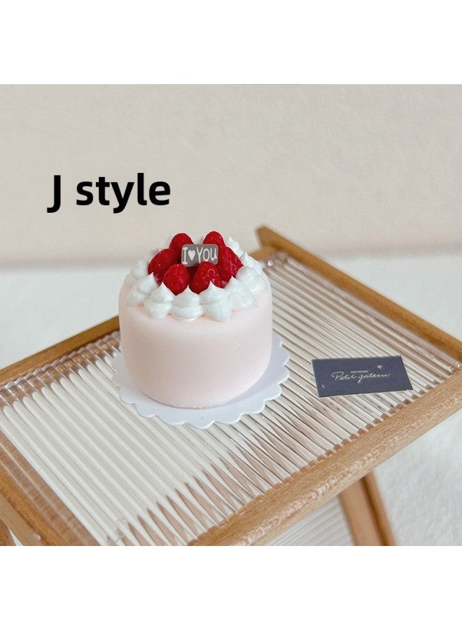 Loquat Dollhouse Accessories Miniature Food And Play Toy Mini Fruit  Party Decoration Cake I138-Color:J Style (daily Style)-Height:1:12/1:6 - Image 1