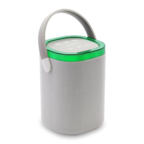 Pebble Newly Launched Mystic Bluetooth Speaker with RGB Lights, 1800mAh Battery, Premium Fabric Design, Type-C Fast Charging, FM/TFT/USB/AUX Support, Wireless Speaker with Multicolor LED Modes - Grey - Image 1