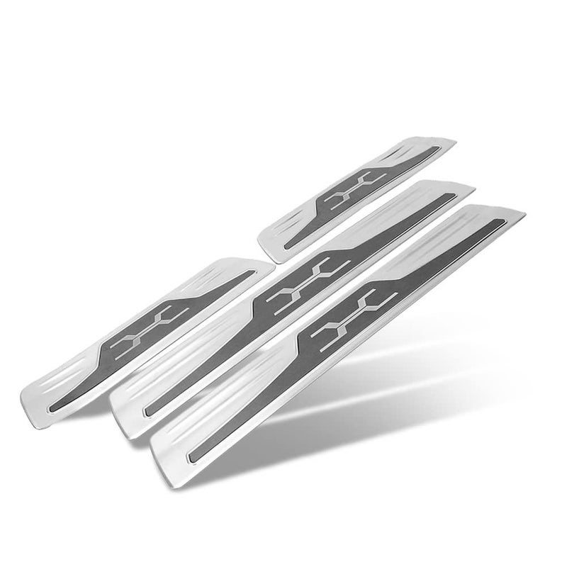 Door Sill Scuff Plate 4pcs Stainless Steel Car Door Sill Scuff Cover Trims Self Adhesive Door Step Protector For Venza XU80 2020 2021 Black - Image 2