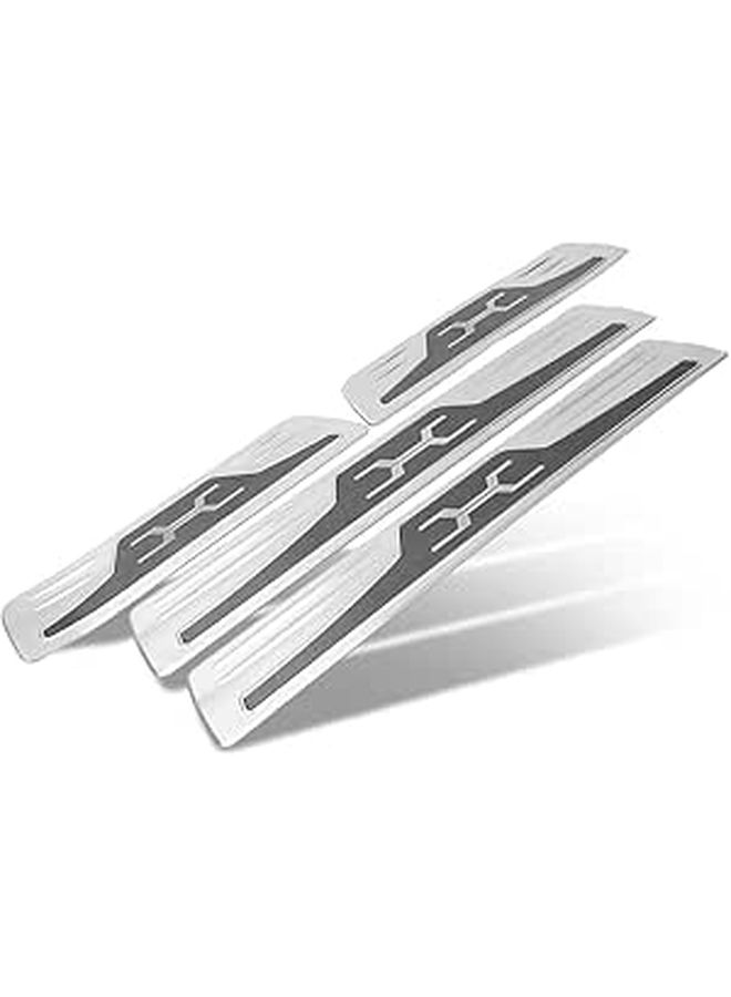 Door Sill Scuff Plate 4pcs Stainless Steel Car Door Sill Scuff Cover Trims Self Adhesive Door Step Protector For Venza XU80 2020 2021 Black - Image 1