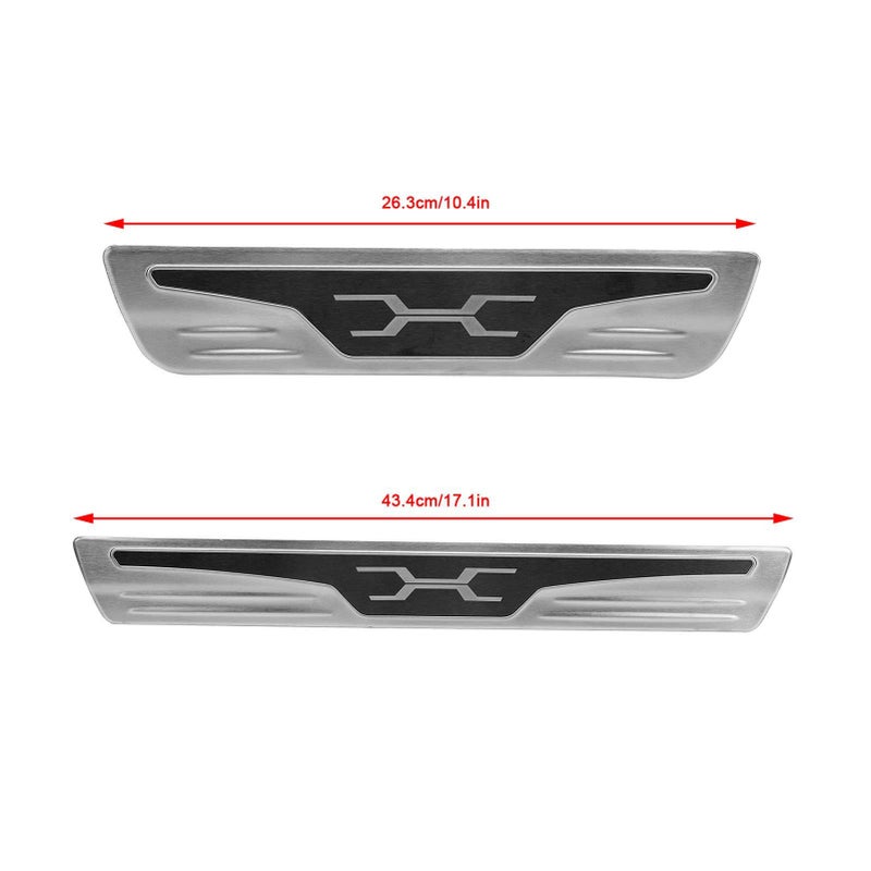Door Sill Scuff Plate 4pcs Stainless Steel Car Door Sill Scuff Cover Trims Self Adhesive Door Step Protector For Venza XU80 2020 2021 Black - Image 5
