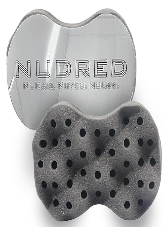 نودريد إسفنجة نودريد للشعر للرجال والنساء ذوي البشرة السمراء، إسفنجة لف الشعر، أداة العناية بتجعيد الشعر، فرش لتجعيد الشعر الأفريقي، والتجعيدات، واللفائف، والتسريحات الملتوية، فرشاة إسفنجية لتجعيد الشعر (فضية، ملتوية) - Image 1