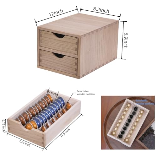 DDYURI Drawer Holder for Coffee Brew - Kitchen Machine Stand Shelf Contertop - Serve Coffee Station and Pod Capsule Storage Organizer for Home Decor Office Storage Solution 2-Tier CF2D2C-Light - Image 5