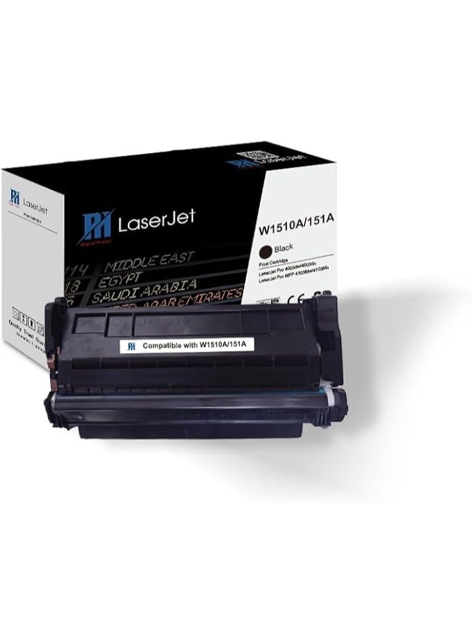 Replacement 151A (W1510A) Black Toner Cartridge - With Chip - Compatible with HP Pro 4003dn 4003dw, MFP 4103fdw 4103fdn - Image 1