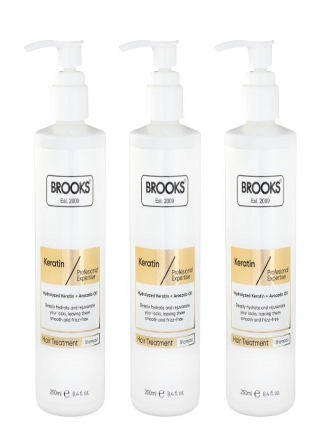 Brooks Keratin Shampoo 250 Ml | Pack Of 3 - Image 1