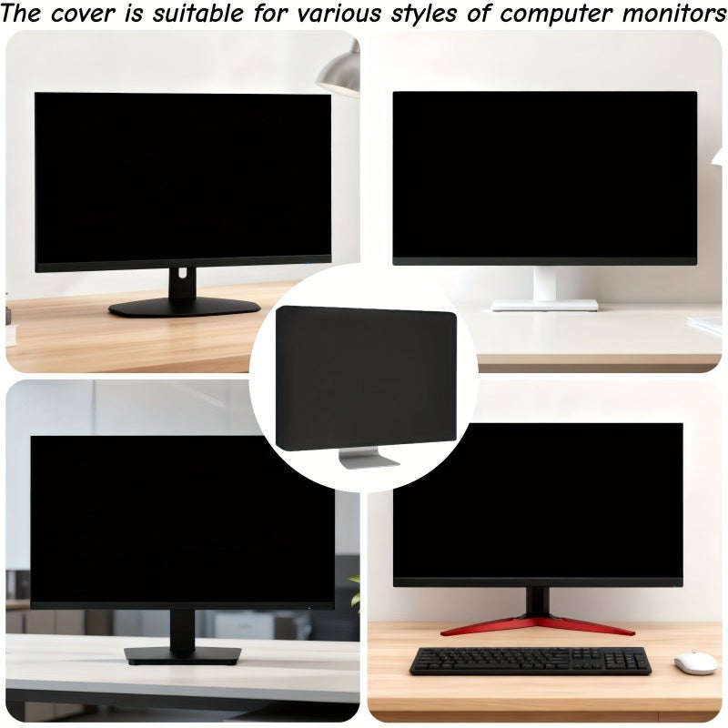 Upgraded Version Computer Monitor Dust Cover M Size 1 Piece For 20 24 27 Inch Screens Durable Long Lasting Protection Black - Image 4