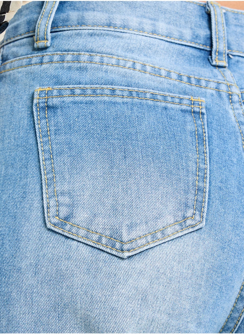 Ginger - High Waist Wide Leg Jeans With Frayed Hem - Image 1