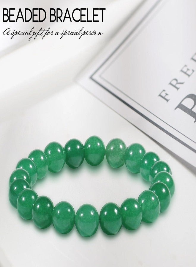 VDKIDKT Chakra Healing Bracelet 10mm Natural Emerald Bead Bracelet for Women Men, Gift for Mother's Day, Heart Chakra Green Crystal Spiritual Healing Bracelet (Emerald) - Image 5