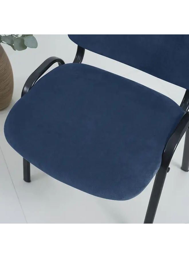 12 Navy Blue Ultra Soft Elastic Flannel Split Design Dining Chair Cover And Office Chair Backrest Protector With Detachable Installation - Image 4