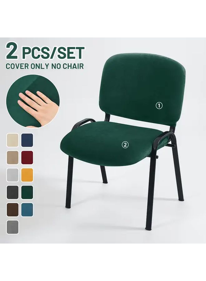 12 Navy Blue Ultra Soft Elastic Flannel Split Design Dining Chair Cover And Office Chair Backrest Protector With Detachable Installation - Image 1