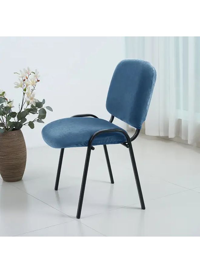12 Navy Blue Ultra Soft Elastic Flannel Split Design Dining Chair Cover And Office Chair Backrest Protector With Detachable Installation - Image 5