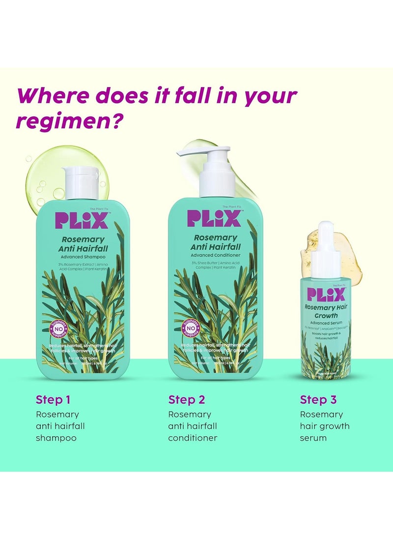 PLIX THE PLANT FIX Rosemary Advanced Anti Hair Fall Shampoo for Decreases Hair Fall and Breakage 200 ml All Hair Types Men and Women Sulphate and Paraben Free  - Image 3