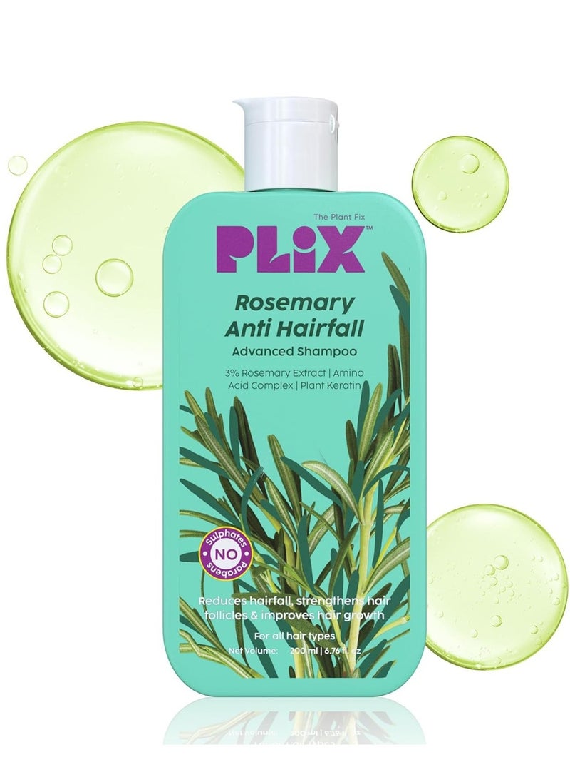 PLIX THE PLANT FIX Rosemary Advanced Anti Hair Fall Shampoo for Decreases Hair Fall and Breakage 200 ml All Hair Types Men and Women Sulphate and Paraben Free  - Image 1