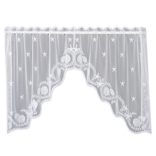 Heritage Lace White 72"X36" Tidepool Swag Pair - Image 1