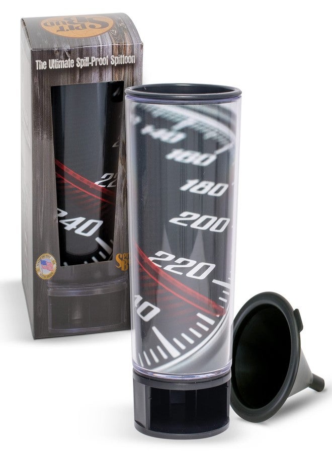 Spit Bud Speedometer by Spit Bud - The Ultimate Spittoon for Chew - Portable Dip & Snuff Cup with Lid, Pop Tab, Spill-Proof Funnel, Can Cutter & Holder - Fit in Cup Holders - Holds 8oz - Made in USA - Image 1
