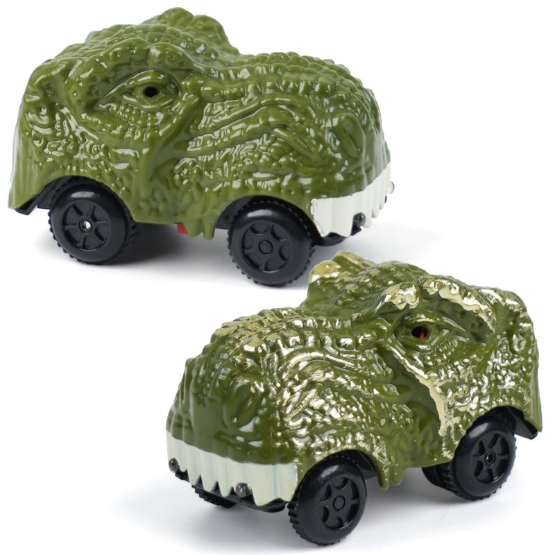 GIAT Dinosaur Track Car Accessories Birthday Gifts for 3 4 5 6 7 Year Old Boys 2 Pack LED Light Up Car Toy for Kids Ages 35 57 Compatible with Most Tracks - Image 3