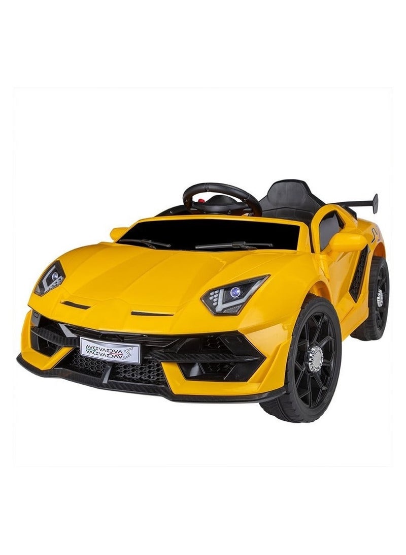 ستار كيدز سيارة ركوب كهربائية بجهاز تحكم للأطفال لون اصفر - Image 2