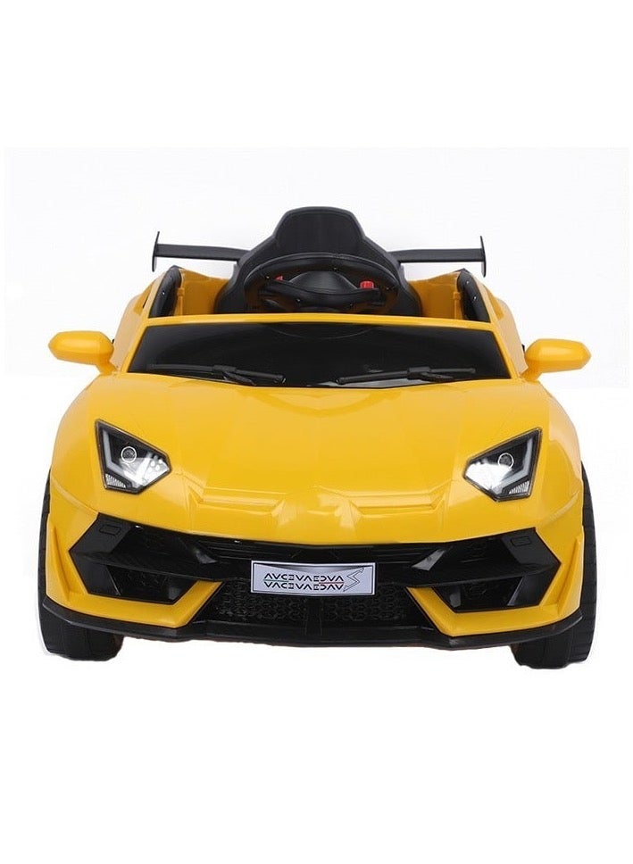 ستار كيدز سيارة ركوب كهربائية بجهاز تحكم للأطفال لون اصفر - Image 3