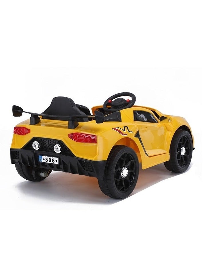 ستار كيدز سيارة ركوب كهربائية بجهاز تحكم للأطفال لون اصفر - Image 4