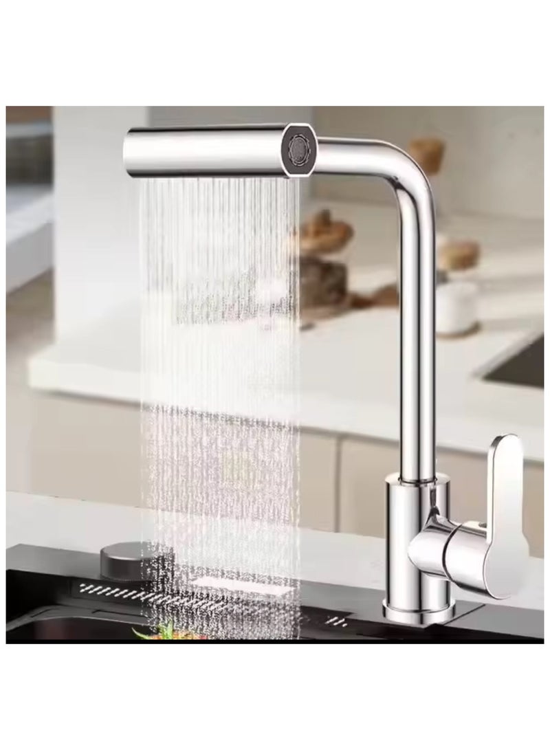 Kitchen Faucet With Two Hose 4 Function Waterfall Sink Faucet Single Handle For Kitchen Sink Modern Design Hot And Cold Tap - Image 1