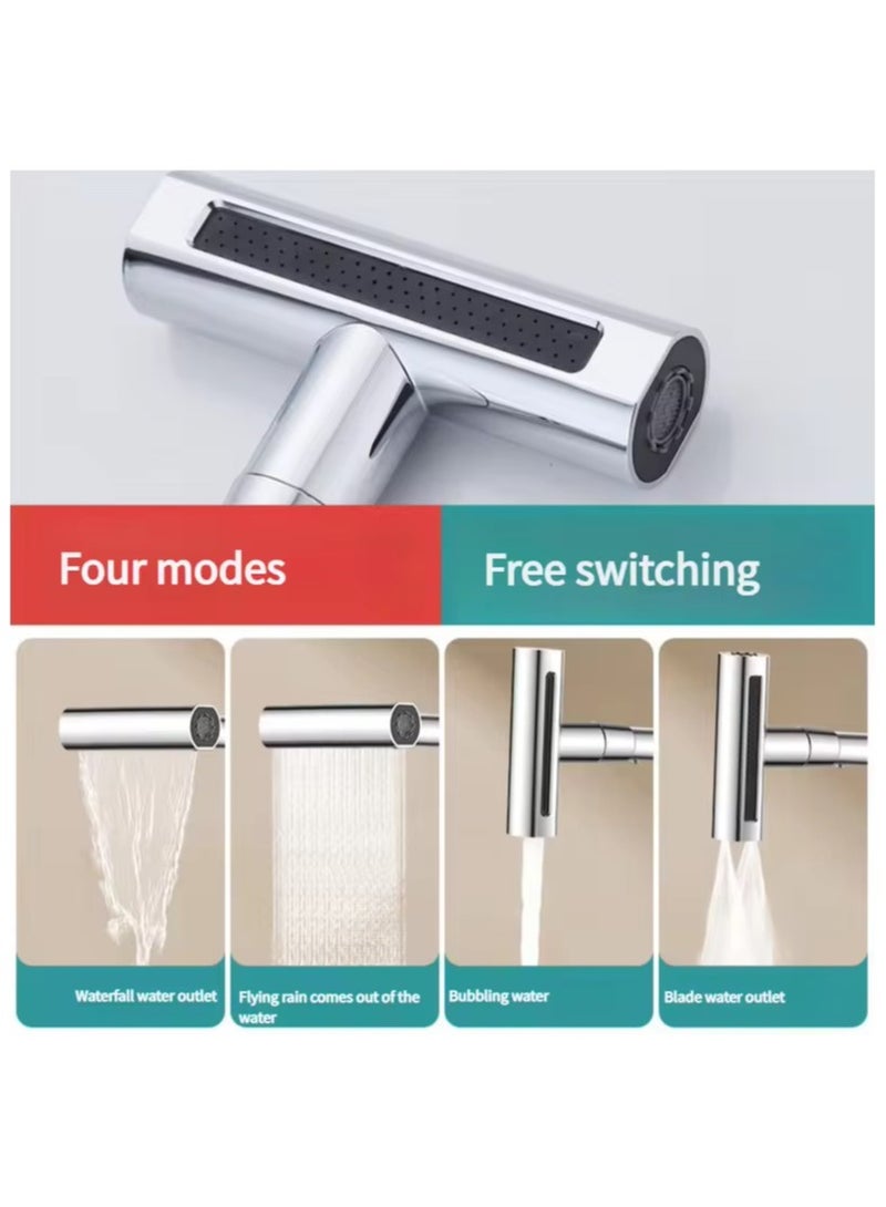 Kitchen Faucet With Two Hose 4 Function Waterfall Sink Faucet Single Handle For Kitchen Sink Modern Design Hot And Cold Tap - Image 2