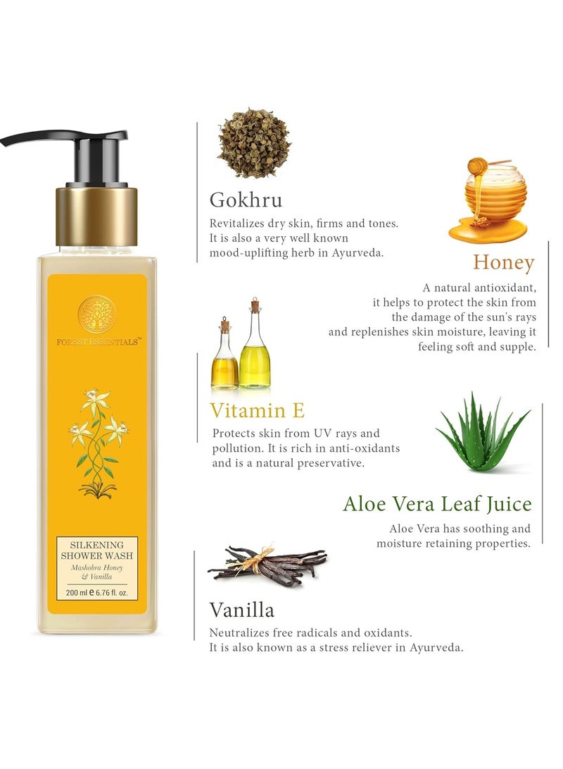 Forest Essentials Silkening Shower Wash Mashobra Honey & Vanilla - Image 3