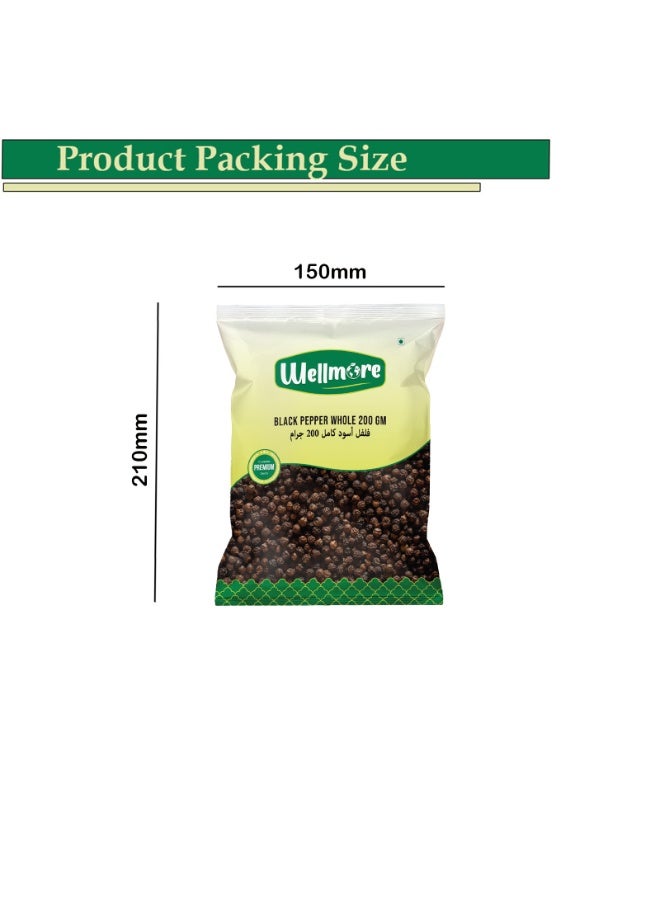 WellMore Black Pepper Whole 200 gm - Image 2