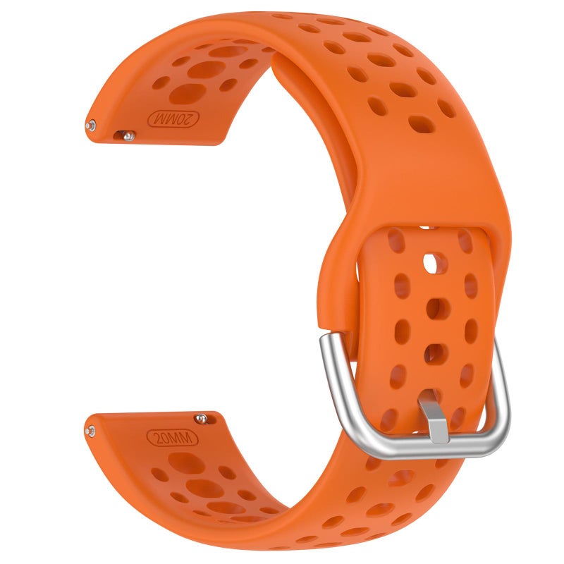 erorex 20Mm Silver Buckle Silicone Sport Watch Band(Orange) - Image 2