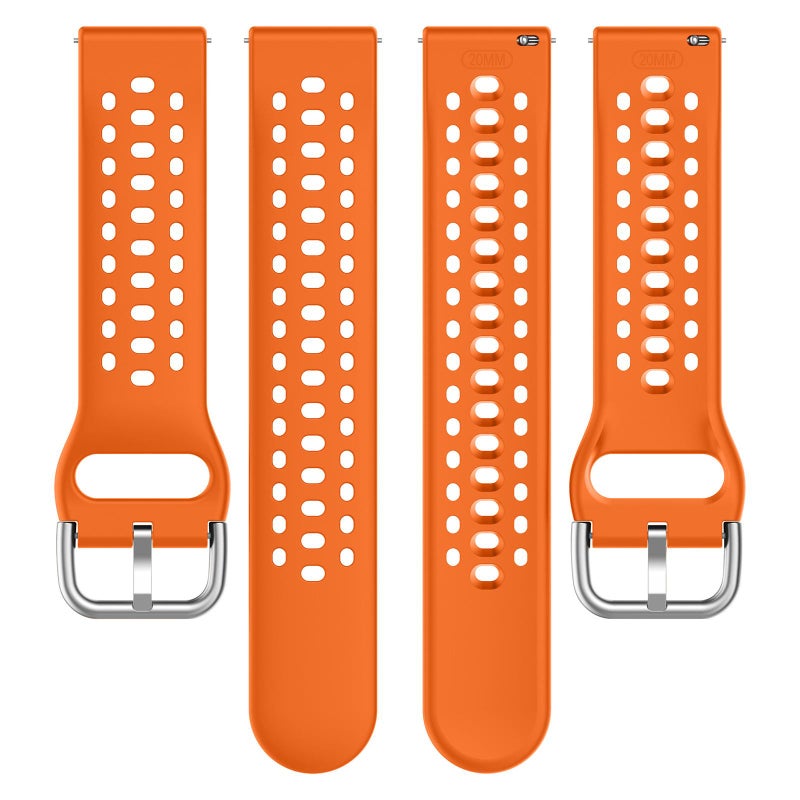 erorex 20Mm Silver Buckle Silicone Sport Watch Band(Orange) - Image 3