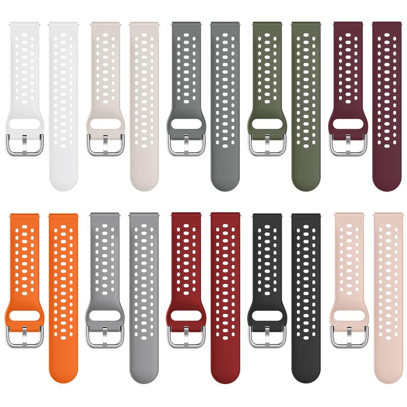 erorex 20Mm Silver Buckle Silicone Sport Watch Band(Orange) - Image 5