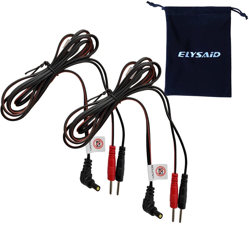 ELYSAID 2Pcs/pack Replacement Electrode Lead Wires Connect Cables Pin 2mm For TENS Electronic Therapy Machines - Image 1
