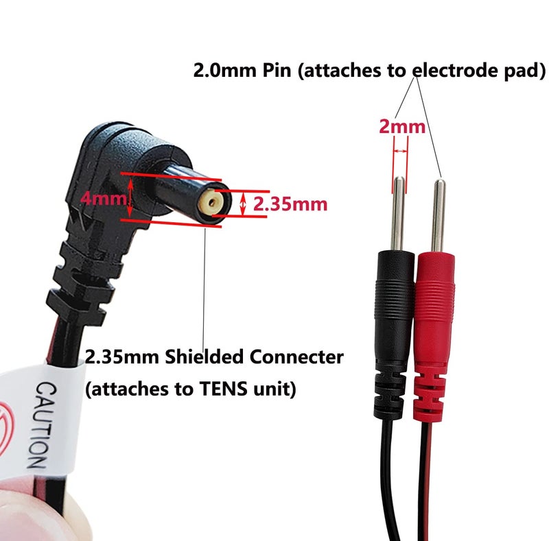 ELYSAID 2Pcs/pack Replacement Electrode Lead Wires Connect Cables Pin 2mm For TENS Electronic Therapy Machines - Image 2
