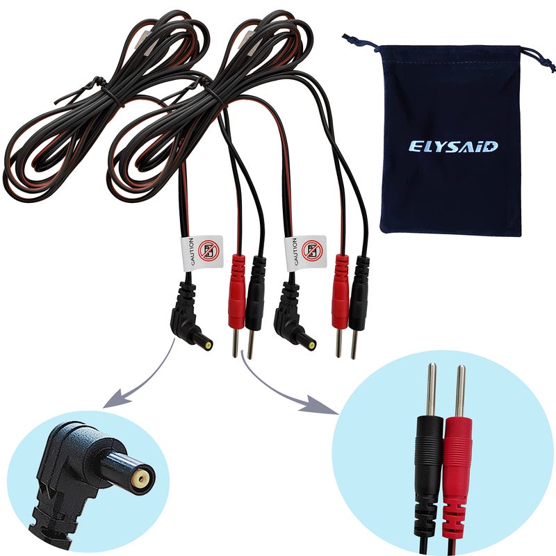 ELYSAID 2Pcs/pack Replacement Electrode Lead Wires Connect Cables Pin 2mm For TENS Electronic Therapy Machines - Image 5