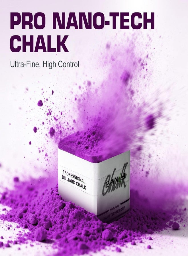 Banly Pool Cue Chalk, Nano Technology Billiard Chalk for Professional Tournament Standard, Low Dust, Super Dense, Suitable for Snooker/Pool/8-Ball, 2 pcs Purple - Image 3