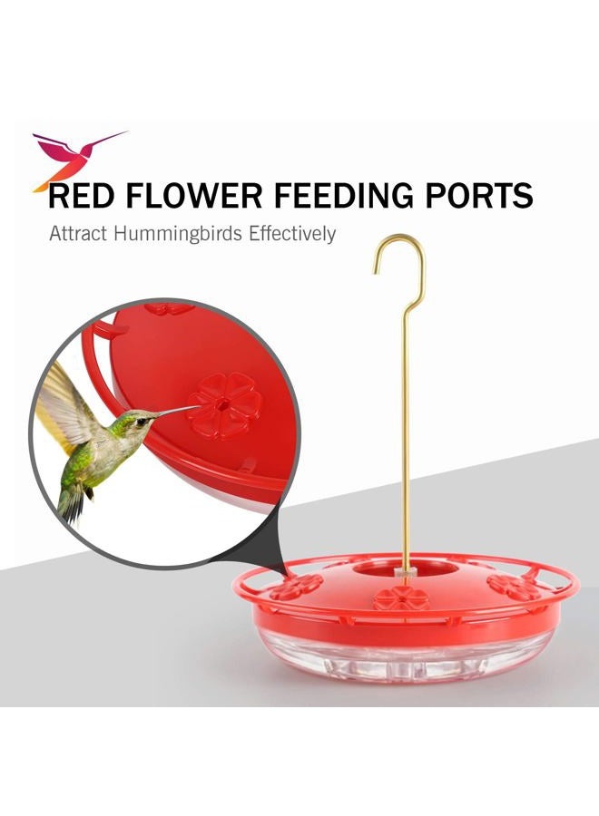 eWonLife Hummingbird Feeder for Outdoors Hanging, 2 Pack, Leak-Proof, Easy to Clean and Fill, Saucer Humming Feeder for Hummer Birds, Including Hanging Hook, with 5 Feeder Ports (16 OZ/Pack) - Image 3