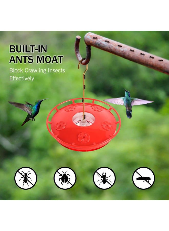 eWonLife Hummingbird Feeder for Outdoors Hanging, 2 Pack, Leak-Proof, Easy to Clean and Fill, Saucer Humming Feeder for Hummer Birds, Including Hanging Hook, with 5 Feeder Ports (16 OZ/Pack) - Image 5