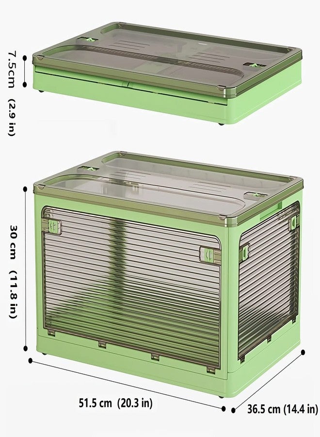 Foscadit Folding Plastic Storage Bin, 5 Sided Door Opening Plastic Cloth Storage Bins with Carrying Handle for Living Room (40 X 28.5 X 23.5 CM) - Image 5
