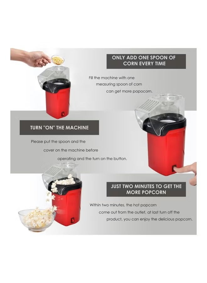 Electric Popcorn Maker – 1200W Popcorn Machine, H32035EU in Red/Black, Perfect for Home Theater and Parties  - Image 4