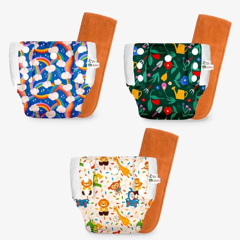 SuperBottoms UNO Cloth Diaper Pants - Pack of 3 (9kg-17kg) - Pull-up Style, Super Absorbent, Washable & Reusable - Image 1