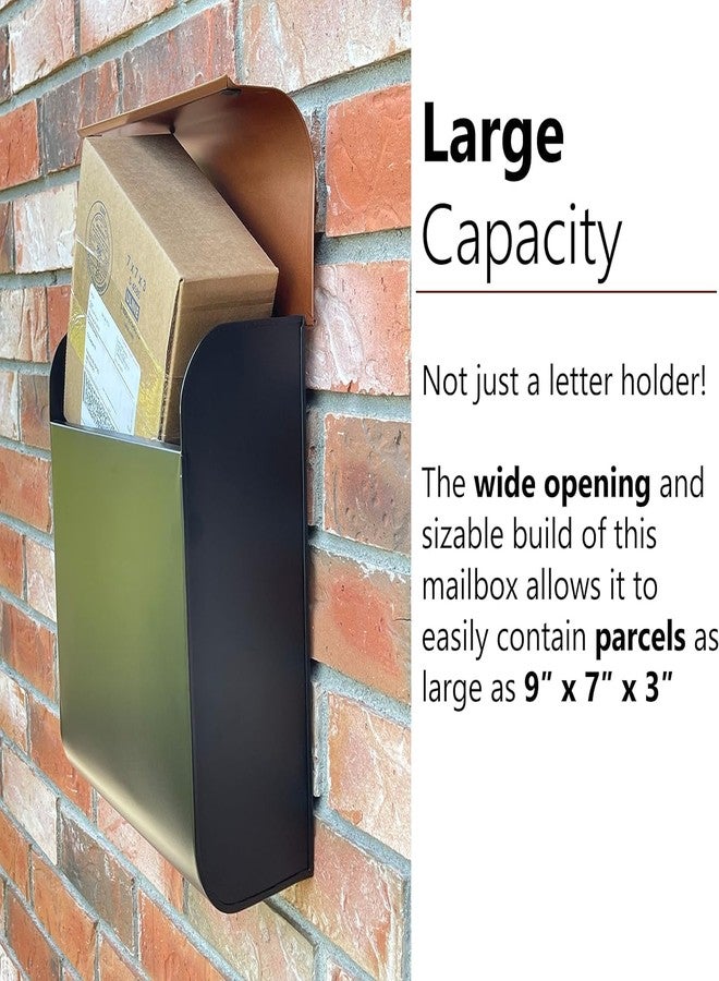 NACH Dominion Minimalist Mailbox, Wall Mount Mailboxes for Outside with Max Rust Protection, Black and Brown, 12x10x4.5 in, MB-8000 - Image 5