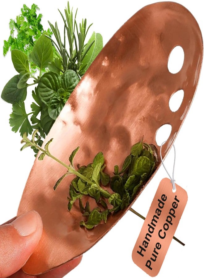 Ash Harbor Handmade Copper Herb Stem Stripper Bowl – Herb Stripper Tool with 7 Hole Sizes – Shred & Catch Herbs & Greens - 5.5 x 3.5 In. Fun and Unique Kitchen Gadgets – Homesteading Essentials by Ash Harbor - Image 1