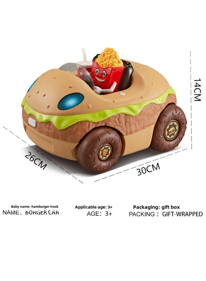 Large European And American Children's Kitchen Toy Hamburg Barbecue Cooking Cooking Kitchenware Tableware Selling Car-Color:Deluxe Burger (with 5 Batteries) - Image 4