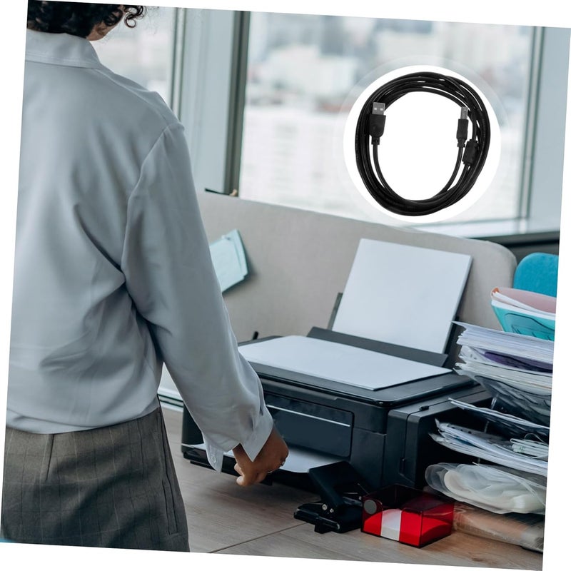 3m USB 2.0 Printer Cable for Computer and Copying Machine Black High-Speed Data Transfer Office Accessory - Image 4
