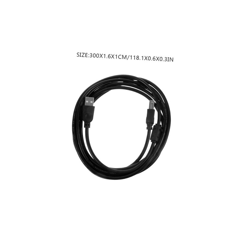 3m USB 2.0 Printer Cable for Computer and Copying Machine Black High-Speed Data Transfer Office Accessory - Image 5