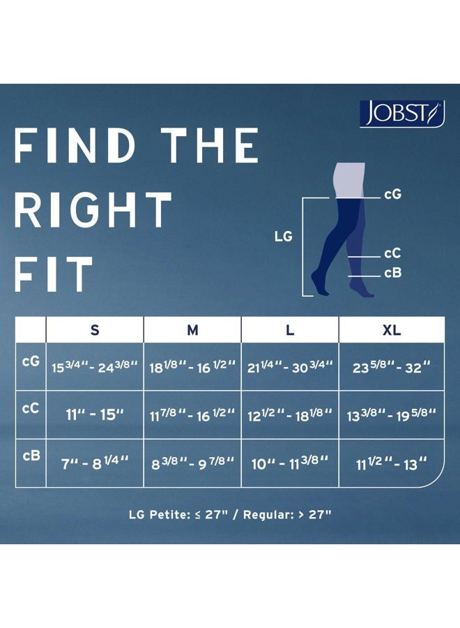 JOBST جوارب ضغط عالية حتى الفخذ، 20-30 مم زئبقي - تصميم مريح للجنسين مع شريط نقاط سيليكون - أصابع مفتوحة، بيج، كبير - Image 5