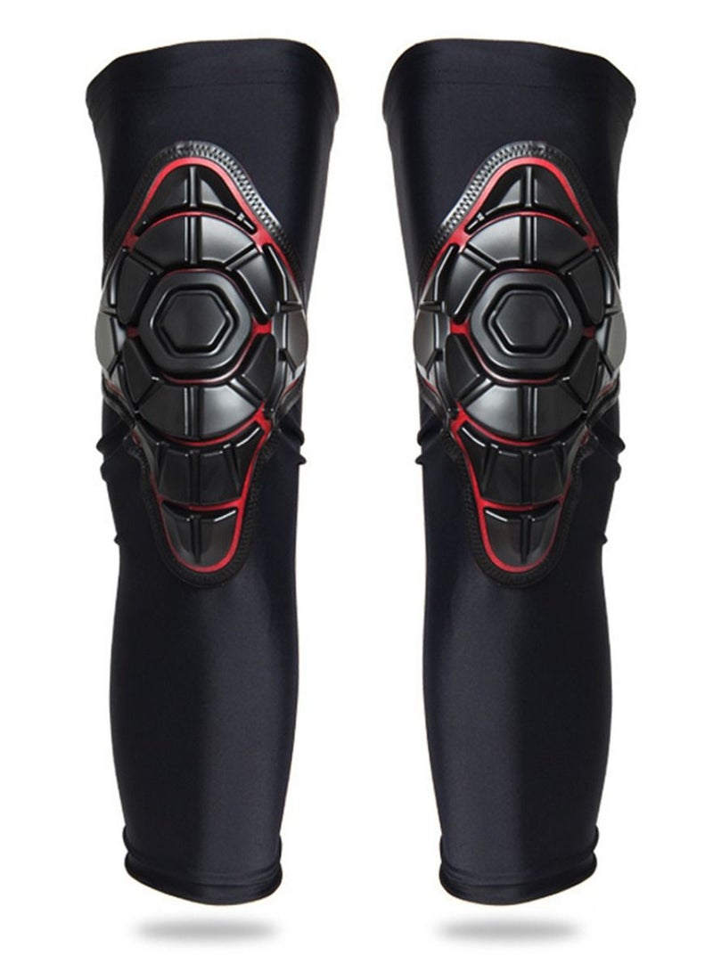 Loquat Adult Compression Leg Sleeves Anti-Slip Leg Sleeves with Protective Knee Pads for Basketball Volleyball Skating Black 