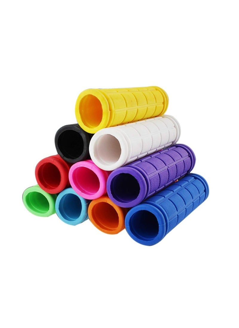 Handlebar Grips, Non-Slip Soft Rubber Cycling Grips, Waterproof for MTB BMX Cycle Road Mountain Bike Cycling Bicycle Black (2 Pairs)